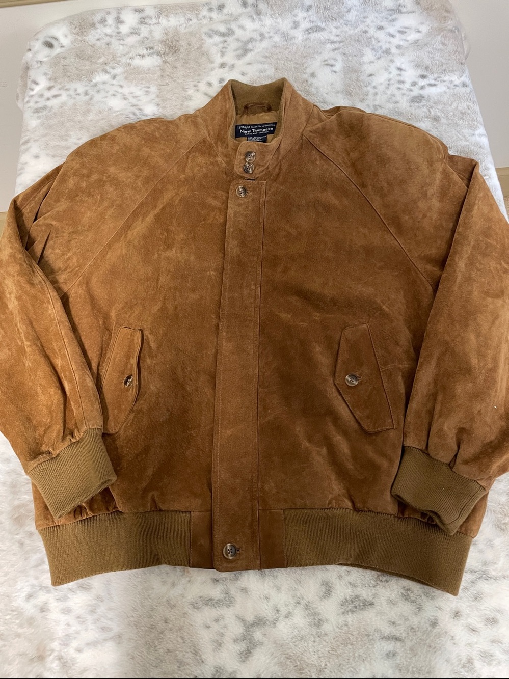Norm Thompson Brown Suede Bomber Jacket